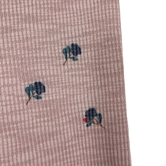 NEW Anthropologie Medium Large M/L Waffle Leggings Thermal Floral Pink Pants - Picture 13 of 15